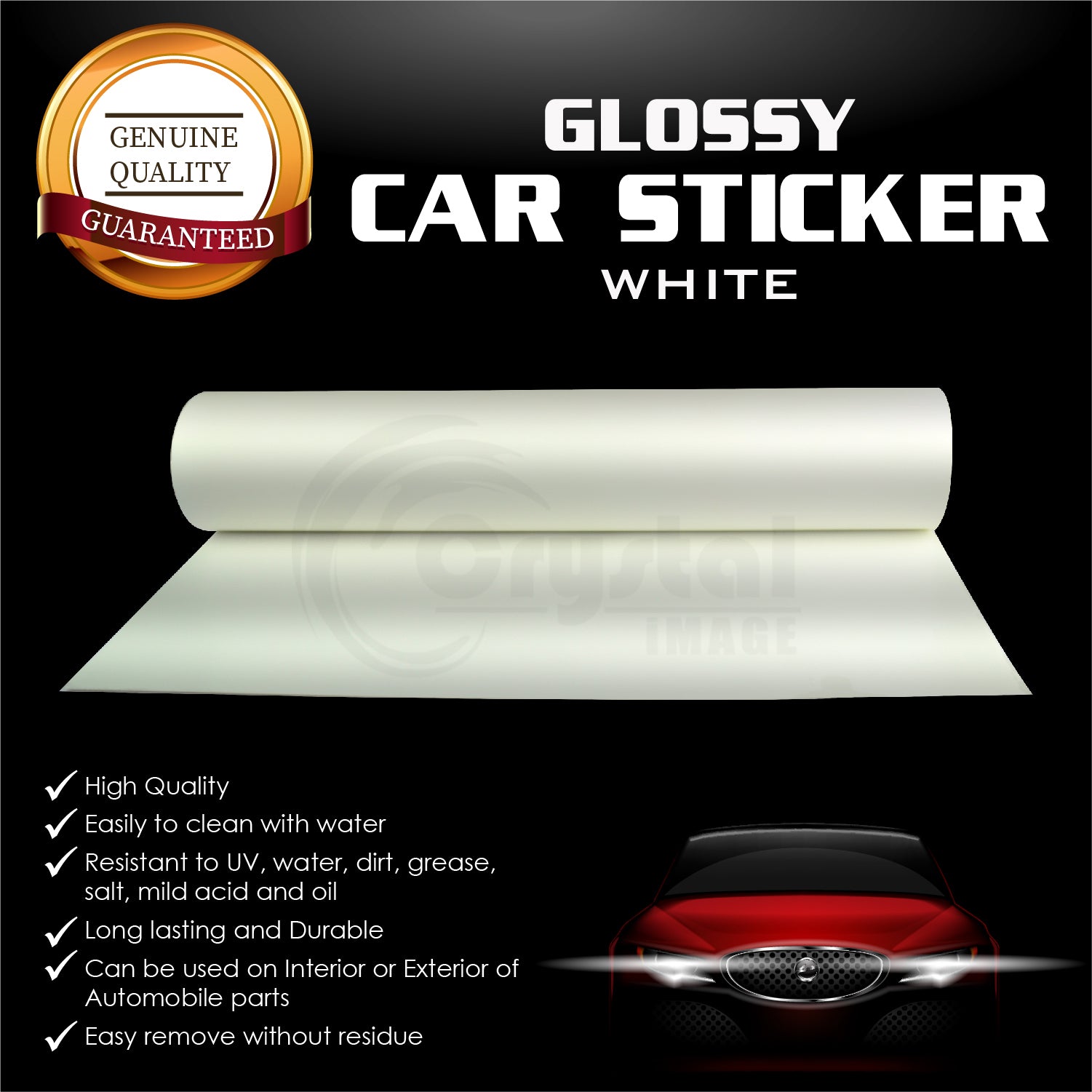 Car on sale white sticker