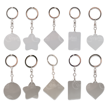 Metal Keychain (Silver / White)