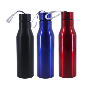 Uncoated Stainless Thermos Bottle with Rope